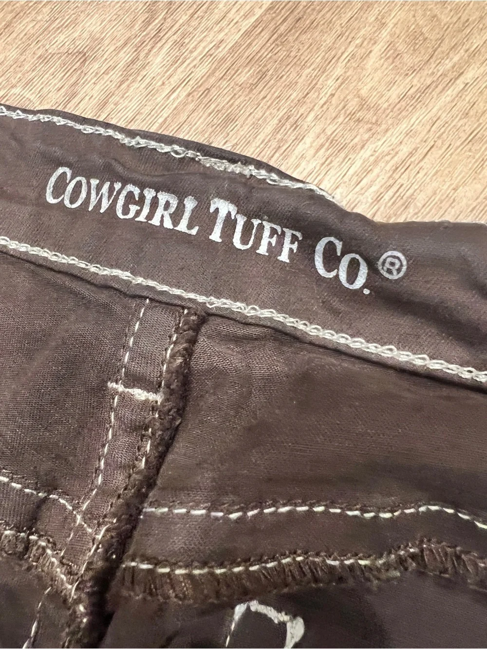 Cowgirl Tuff Brown Bootstitch Trouser Jeans 33x37 XLong Western